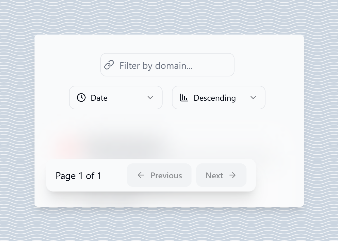 Enhanced Link Overview with Search and Sorting